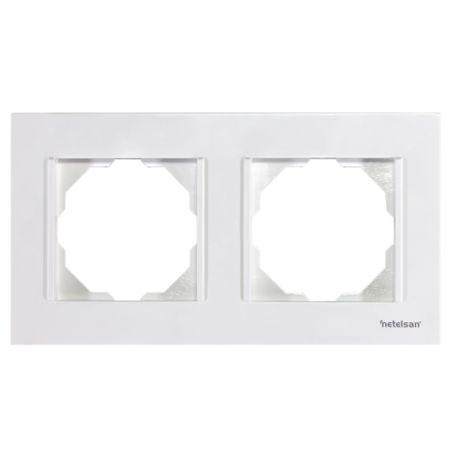 Рамка Netelsan Byobu для розеток и выключателей 2 поста белая трафарет barocci пвх рамка 20х25см л 130