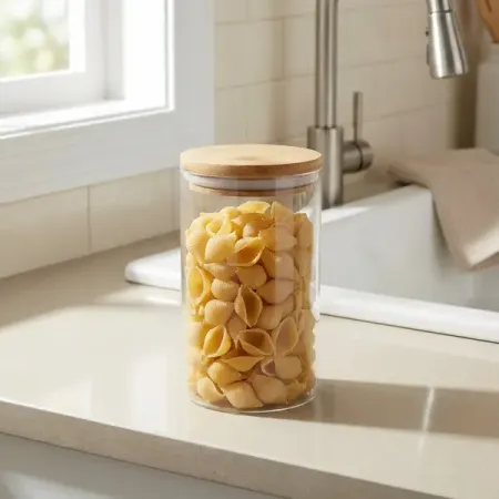 Банка для пищевых продуктов Mallony Bambu 1 л стекло прозрачный fape локоть из боросиликатного стекла