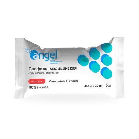 Салфетка медицинская нетканая сорбционная стерильная однослойная EversMed/ЭверсМед 45х29см 5шт