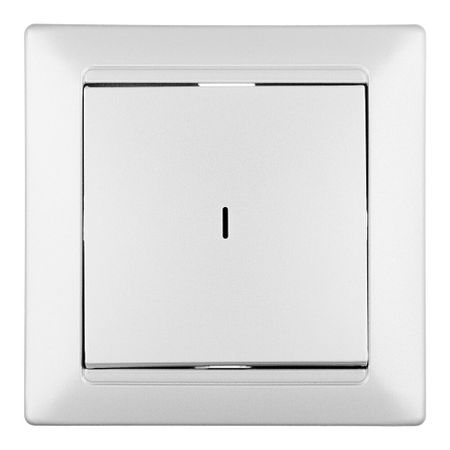 Выключатель Svet Стиль одноклавишный встраиваемый серебро с подсветкой (EV 0365-9118)