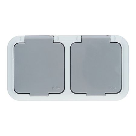 Розетка Svet накладная серая со шторками с крышкой (EV 0366-8625)