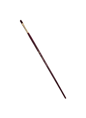 Кисть художественная Вернисаж, синтетика бордовая, плоскоовальная, длинная ручка №6, Гамма
