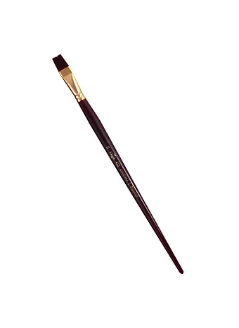 Кисть художественная Вернисаж, синтетика бордовая, плоская, длинная ручка №12, Гамма