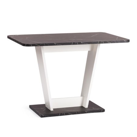 Стол ТС черный мрамор с белыми ножками 68,6х110х75 см