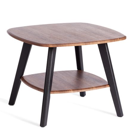 Стол журнальный ТС Rio орех кантри с черными ножками 65х65х50 см