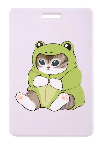 Чехол для карточек вертикальный Kawaii Котик кигуруми (лягушка) (ДК2024-460)