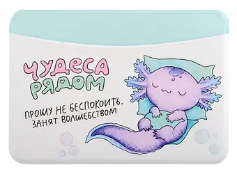 Чехол для карточек горизонтальный Аксолотль Чудеса рядом Прошу не беспокоить, занят волшебством (ДКГ2024-143)