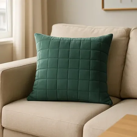 Подушка Inspire Etna 50x50 см велюр цвет темно-зеленый