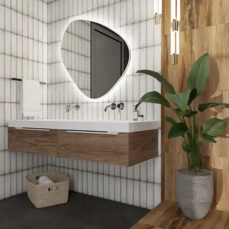 Плитка настенная Керамин Хейз 7.7x27.5 см 0.55 м² глянцевая цвет светло-серый