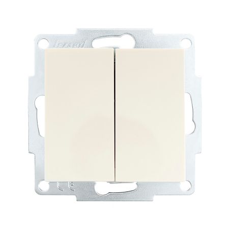 Выключатель Lezard Vesna двухклавишный встраиваемый крем (742-0388-101)