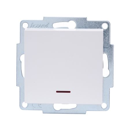 Выключатель Lezard Vesna одноклавишный встраиваемый белый с подсветкой (742-0288-111)