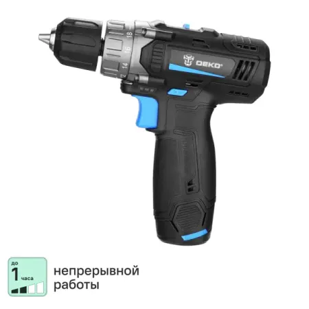Дрель-шуруповерт аккумуляторная Deko ZKCD12V PRO 084-1015, 12 В Li-ion 2x2 Ач