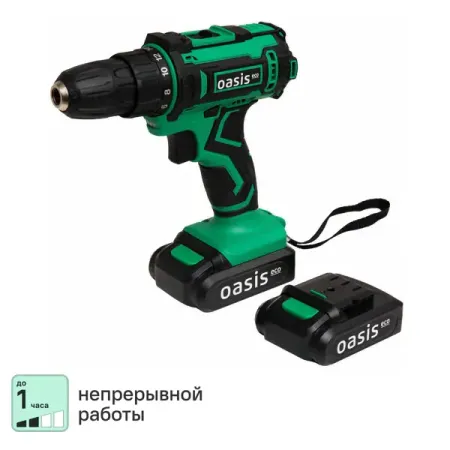 Дрель-шуруповерт аккумуляторная Oasis Eco ASB-18S, 18 В Li-ion 2x1.5 Ач муфта вала zyshtnc d20l25