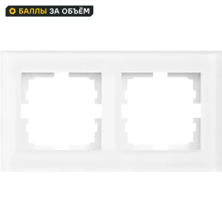 Рамка для розеток и выключателей Lezard Vesna 2 поста горизонтальная цвет акрил белый матовый розетка 1 пост lezard zima пбт с защитой от белый