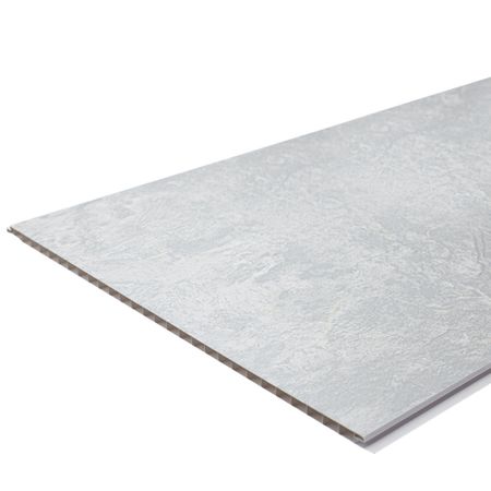 Панель ПВХ 375х2600х8 мм Venta бесшовная офсет камея белое серебро 0,975 кв.м