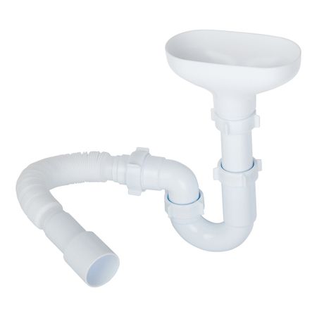 Сифон для раковины и мойки АНИ пласт 1 1/2х40 мм с выпуском d170 мм с соединением 40/50 мм с разрывом струи (DR0115)