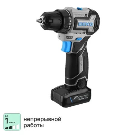 Дрель-шуруповерт аккумуляторная бесщеточная Deko Sharker Pro 084-1035, 20 В 2x2 Ач аккумуляторная дрель nanwei 20в 120 н·м