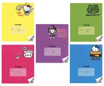 Тетрадь в линейку Hello Kitty, 24 листа, в ассортименте