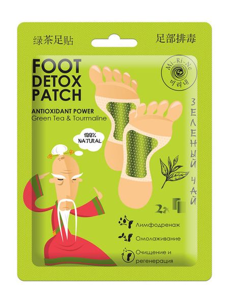 Mi-Ri-Ne Antioxidant Power Foot Detox Patch необработанный зеленый турмалин 1 шт
