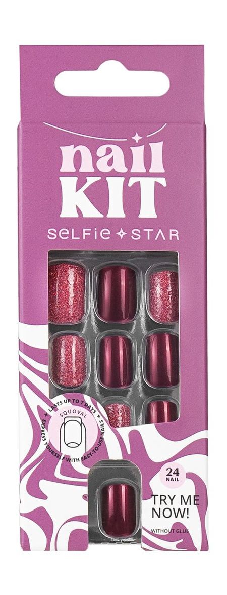 Selfie Star Short Length Nails Kit Bordeaux