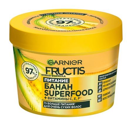 Garnier Fructis Superfood Банан Экстра питание нутридринк смесь для энтер питания банан 200 мл