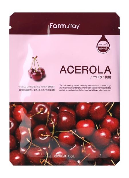 FarmStay Visible Difference Mask Sheet Acerola капсулы аклен эссенциальные фосфолипиды с экстрактом расторопши и витаминами группы в 1250 мг 30 шт