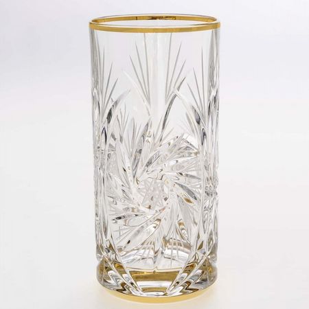 Набор стаканов для воды Bohemia Jihlava Pinwheel отводка золото 370 мл 6 шт