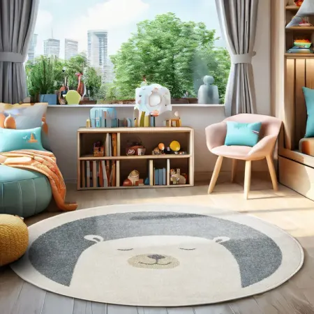 Ковер Призма круг ø100 см полипропилен LM26 цвет синий