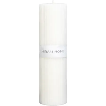 Свеча столбик Ribbed 6 4027761-20 белая h20 см