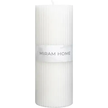 Свеча столбик Ribbed 6 4027761-15 белая 15 см