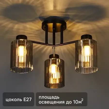 Люстра потолочная Dark 3600-3 3 лампы 10 м² цвет черный виктор майер шенбергер кеннет кьюкер фрэнсис де верикур эффект фрейминга как управлять вниманием потребителя в цифровую эпоху