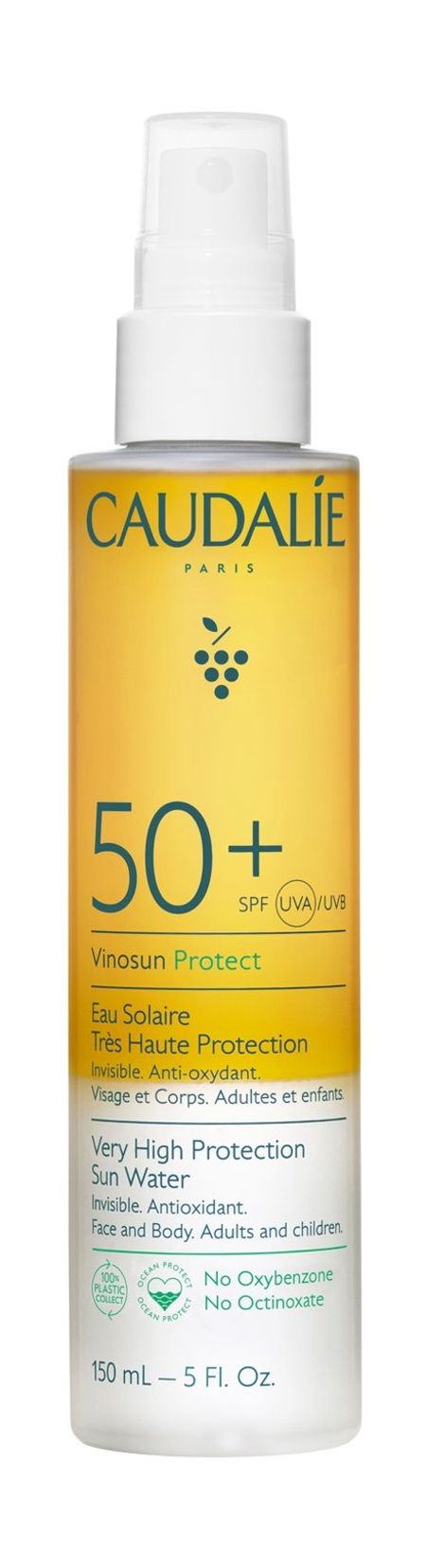 Caudalie Vinosun Very High Protection Water SPF50+ экстракт виноградных косточек mrm 400 мг 100 шт капсулы