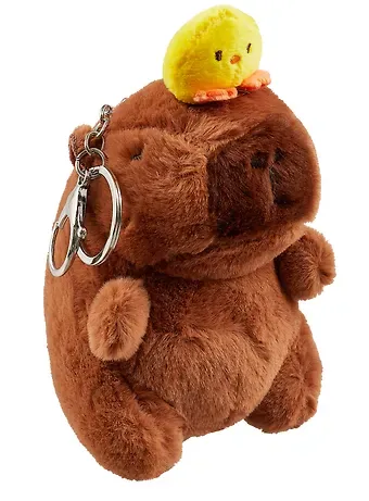 Брелок Капибара с цыпленком (текстиль) (14 см) (12-0675-Z3)