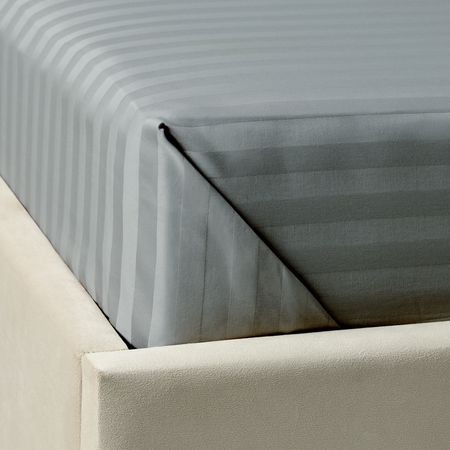 Простыня Свинец/Lead пододеяльник cottonika 145х215см сатин страйп серый арт пд1 5стр сер