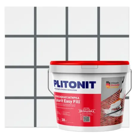 Затирка эпоксидная Plitonit Colorit EasyFill цвет титановый 2 кг затирка для швов plitonit colorit easyfill 1 10мм 1кг бежевая