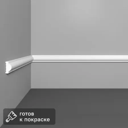 Молдинг настенный полистирол Basic белый 10x20x2000 мм