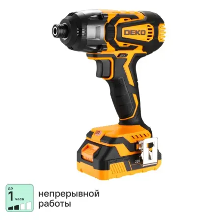 Винтоверт ударный аккумуляторный Deko DKTS20-LI, 20 В Li-ion 2 Ач адаптер makita 18в hilti b22v