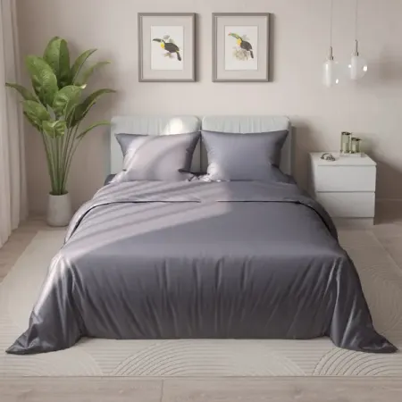 Комплект постельного белья Mona Liza евро Plus сатин серый