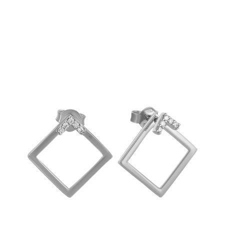 Серьги-пусеты TALANT из серебра с фианитами