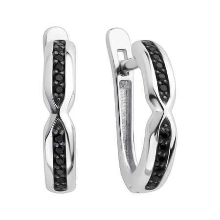 Серебряные серьги со шпинелью и платинированием