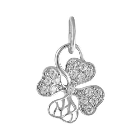 Подвеска Клевер из серебра с фианитами брелок my lucky charm клевер металл
