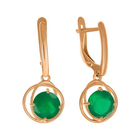 Золотые серьги с агатом