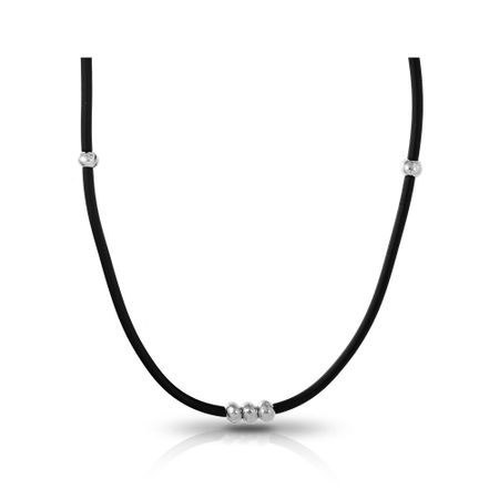 Каучуковый шнурок с серебряным замком