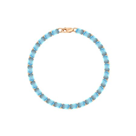 Серебряный браслет с ювелирным стеклом и позолотой