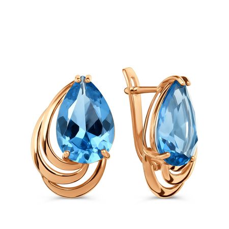 Золотые серьги с кристаллами