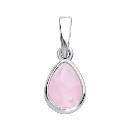 Серебряная подвеска с фианитом и родированием