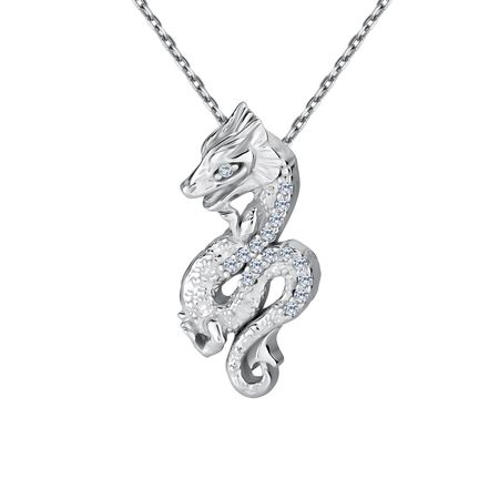 Серебряная подвеска Дракон с фианитами и родированием ева геннадьевна никольская дракон и серебряная принцесса