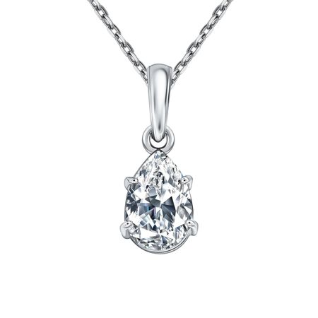 Серебряная подвеска с фианитом и родированием