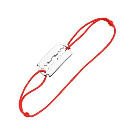 Браслет «красная нить» с серебряной вставкой