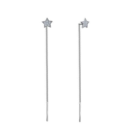 Серебряные серьги Звезда с фианитами светодиодная звезда для елки navidad natal noel